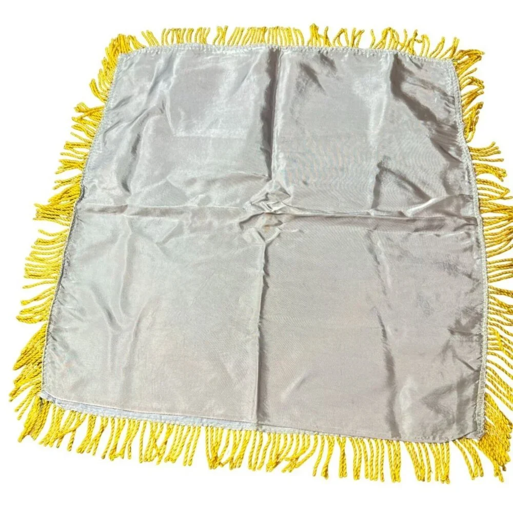 Vintage  Retro U.S. Army Fort Custer Pillow Cover Wife With Poem & Yellow Fringe